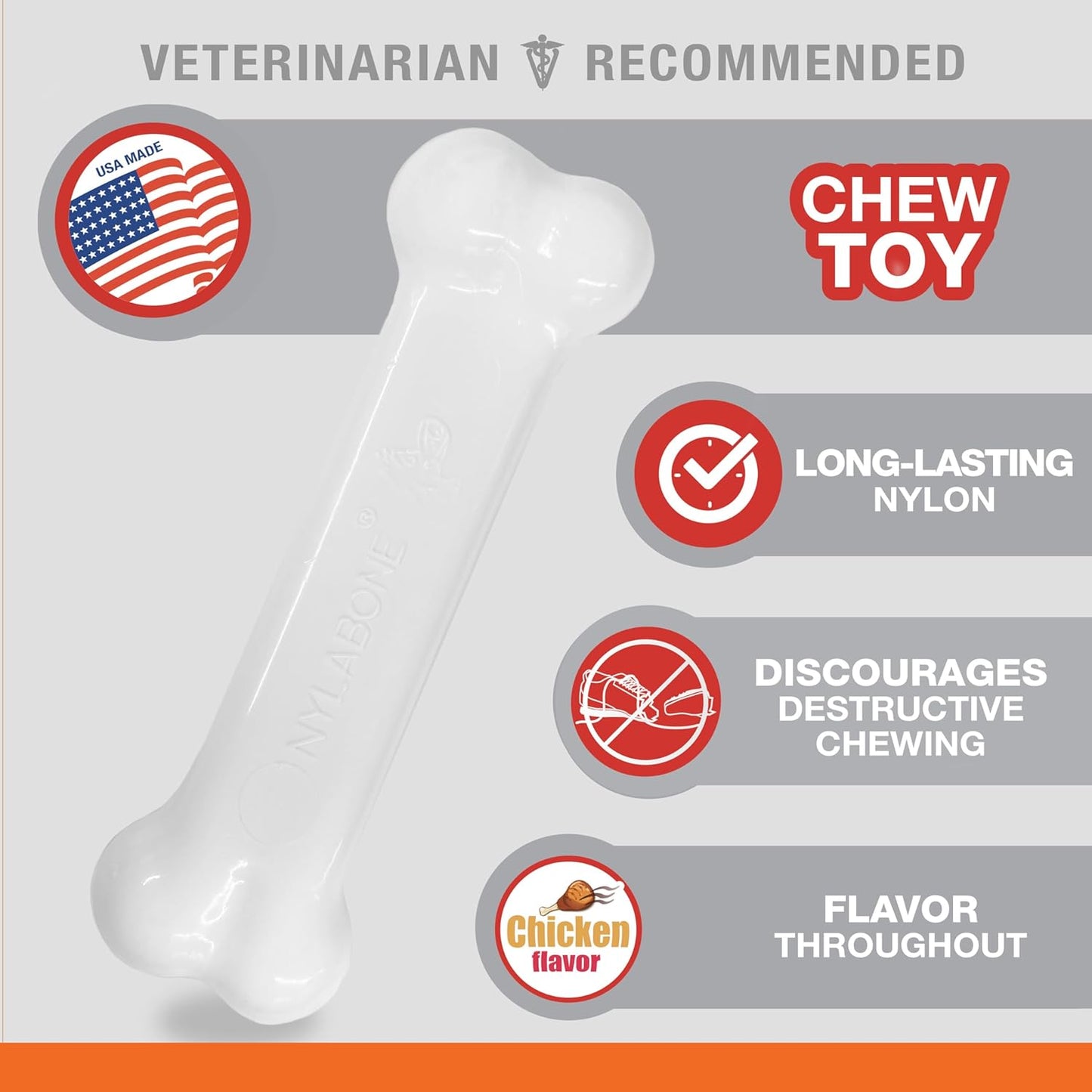 Original Bone Toy, Durable for Chewers, 2 Delicious different flavors your Dogs will love