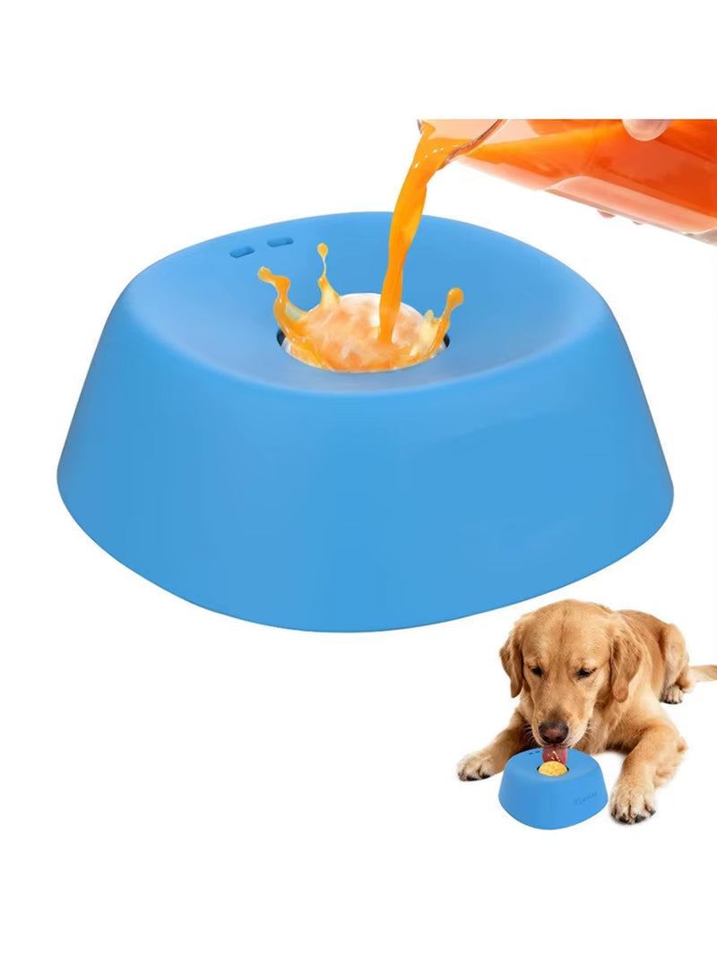 Slow Feeder Pet Bowl and Liquid Lick Mat with Non-Slip Silicone Base, Interactive Treat Dispensing Puzzle Toy for Rapid Eaters