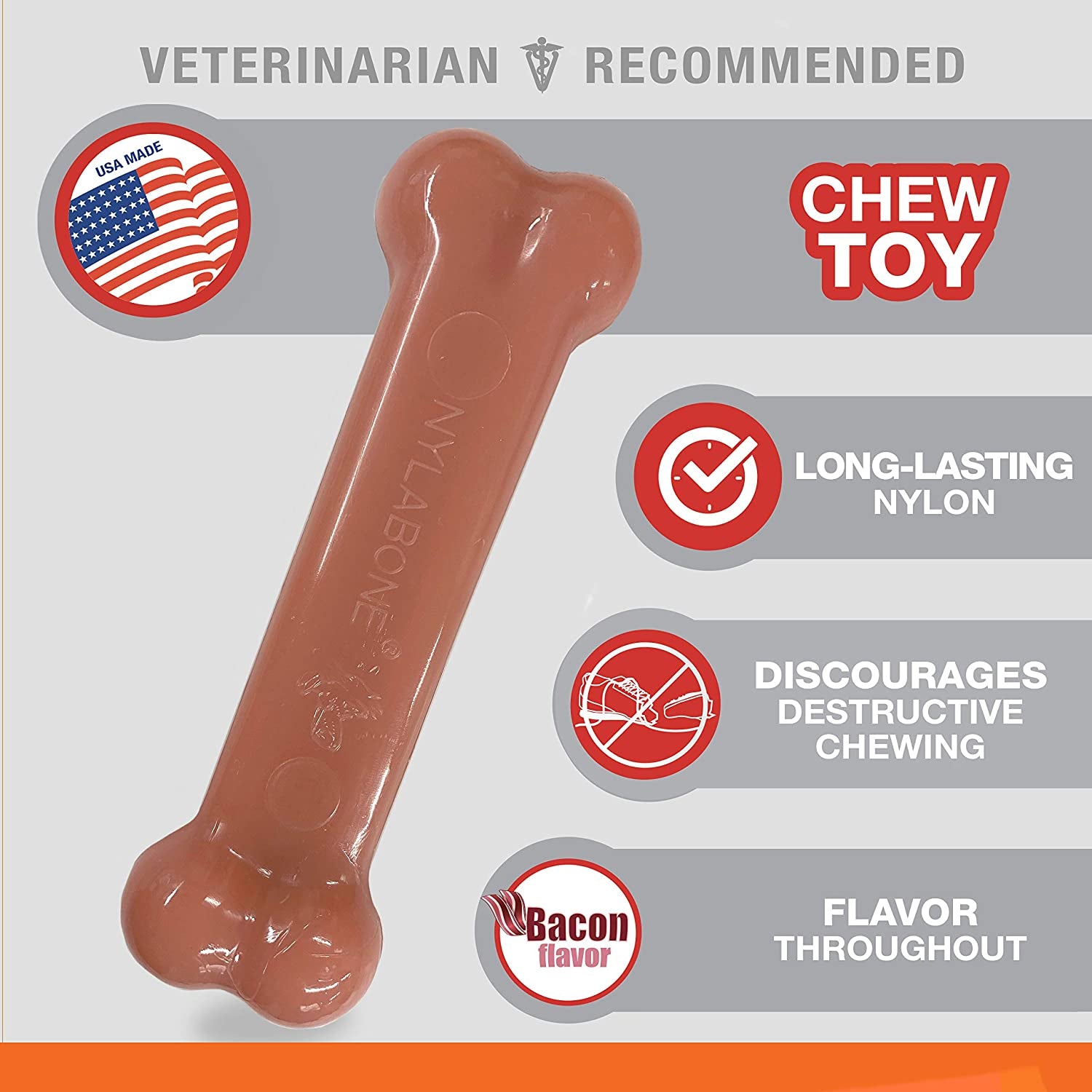 Original Bone Toy, Durable for Chewers, 2 Delicious different flavors your Dogs will love