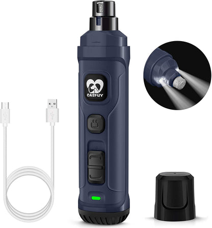 **Professional e-commerce title:**  **2-Speed Electric Dog Nail Grinder with Dual LED Lights – Quiet, Powerful Pet Nail Trimmer for Safe, Painless Grooming of Small, Medium & Large Dogs and Cats 