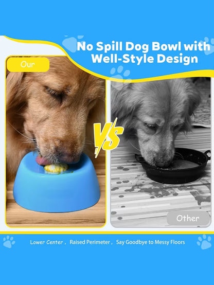 Slow Feeder Pet Bowl and Liquid Lick Mat with Non-Slip Silicone Base, Interactive Treat Dispensing Puzzle Toy for Rapid Eaters